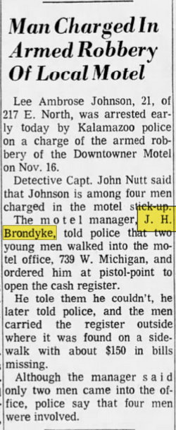 Downtowner Motel - Dec 09 1967 Article